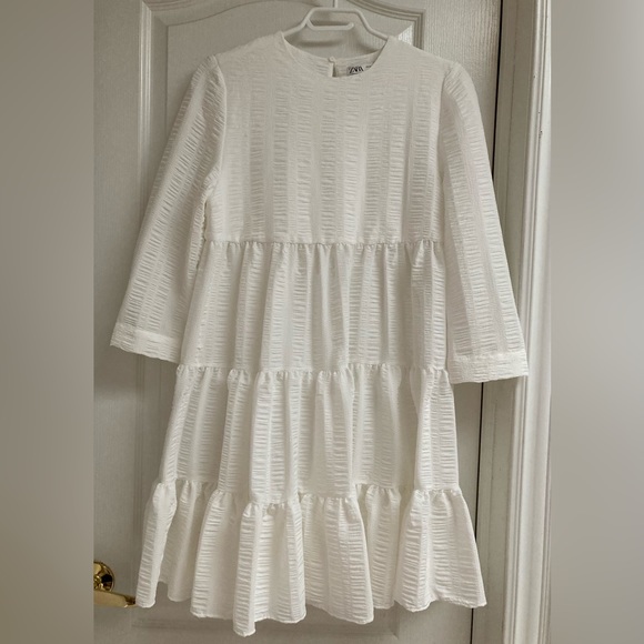 ZARA Textured Weave Dress - size XS white - Picture 6 of 13